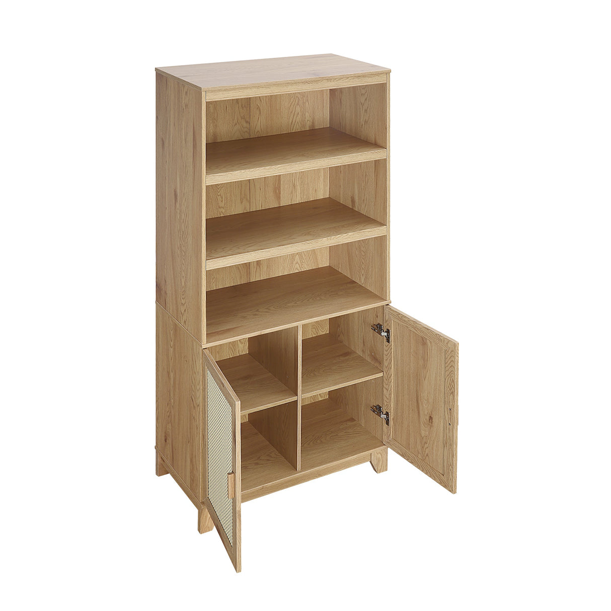 Sheridan Bookcase Cabinet in Nature by Manhattan Comfort at Eve Furniture