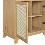 Sheridan Bookcase Cabinet in Nature by Manhattan Comfort at Eve Furniture