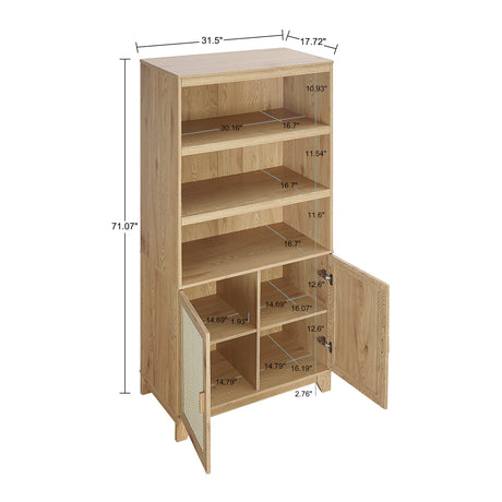 Sheridan Bookcase Cabinet in Nature (set of 2) by Manhattan Comfort at Eve Furniture