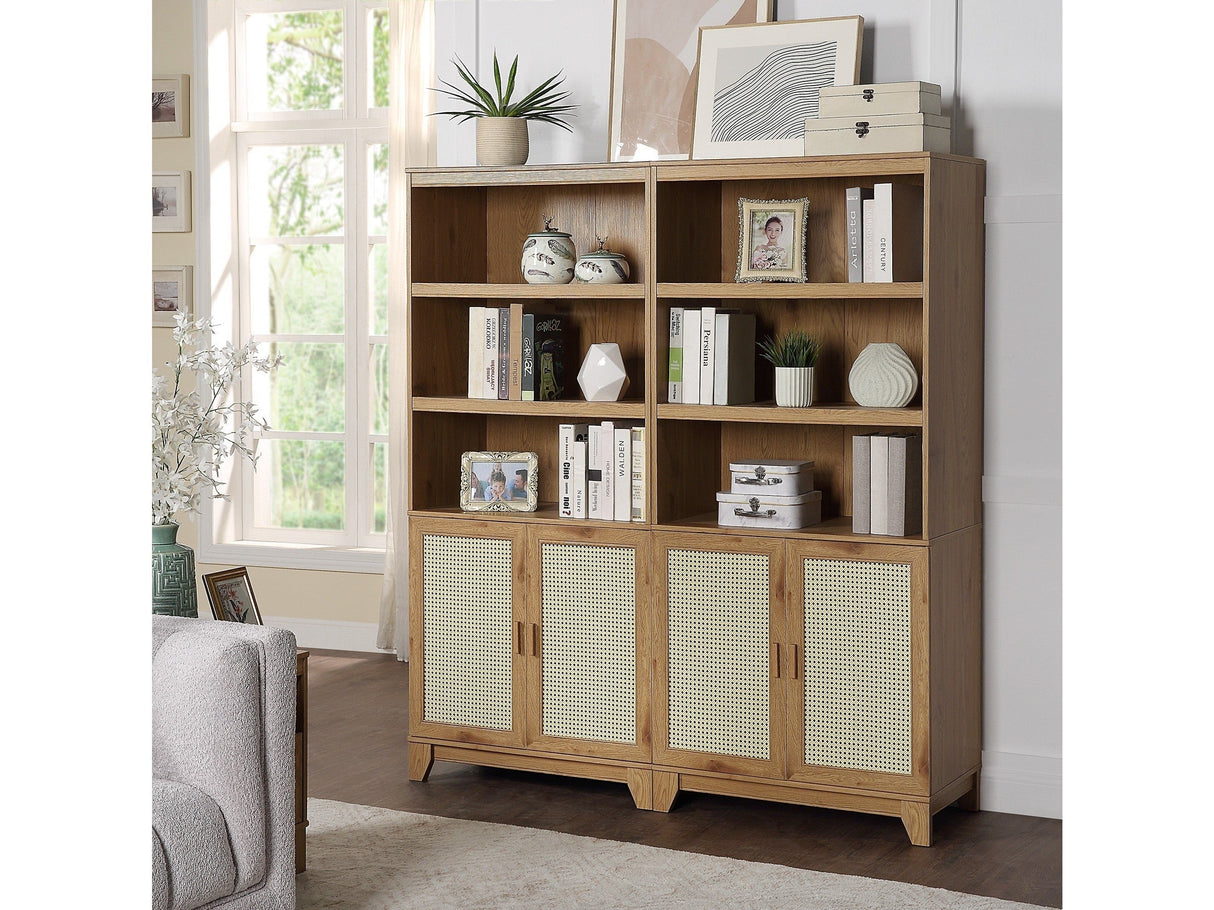 Sheridan Bookcase Cabinet in Nature (set of 2) by Manhattan Comfort at Eve Furniture