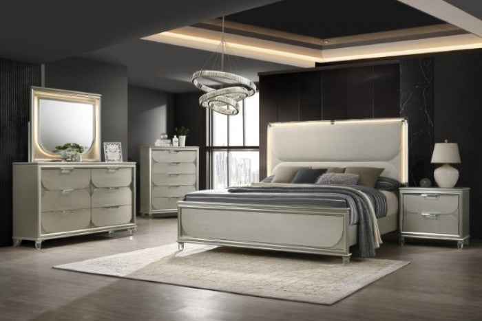 Sheridan Dark Walnut/White 4-Piece Queen Bedroom Set by Furniture of America at Eve Furniture