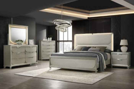 Sheridan Dark Walnut/White 4-Piece Queen Bedroom Set by Furniture of America at Eve Furniture
