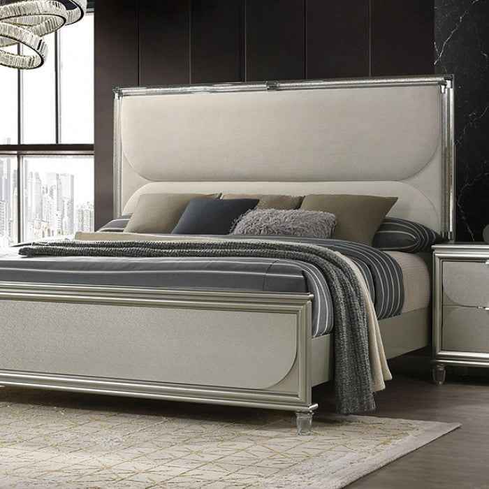 Sheridan Dark Walnut/White 4-Piece Queen Bedroom Set by Furniture of America at Eve Furniture