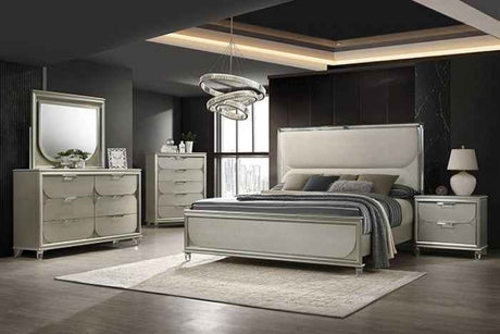 Sheridan Dark Walnut/White 4-Piece Queen Bedroom Set by Furniture of America at Eve Furniture