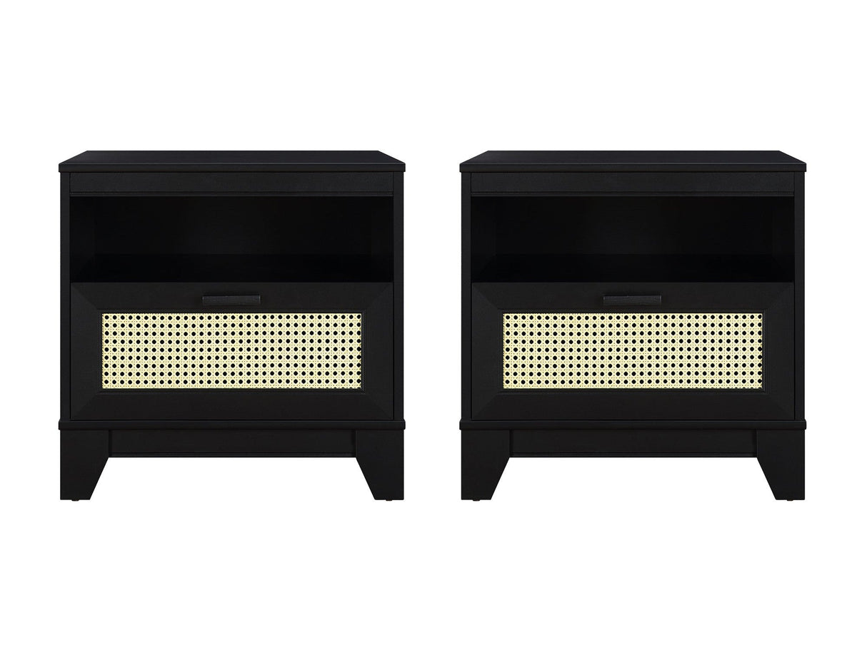 Sheridan Nightstand in Black (set of 2) by Manhattan Comfort at Eve Furniture