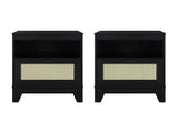 Sheridan Nightstand in Black (set of 2) by Manhattan Comfort at Eve Furniture