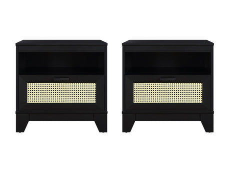 Sheridan Nightstand in Black (set of 2) by Manhattan Comfort at Eve Furniture