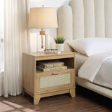 Sheridan Nightstand in Nature by Manhattan Comfort at Eve Furniture