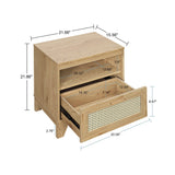 Sheridan Nightstand in Nature by Manhattan Comfort at Eve Furniture