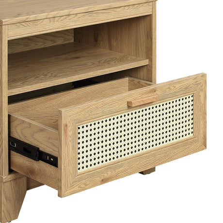 Sheridan Nightstand in Nature by Manhattan Comfort at Eve Furniture