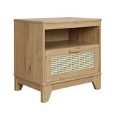 Sheridan Nightstand in Nature by Manhattan Comfort at Eve Furniture
