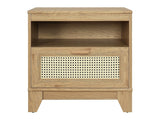 Sheridan Nightstand in Nature by Manhattan Comfort at Eve Furniture