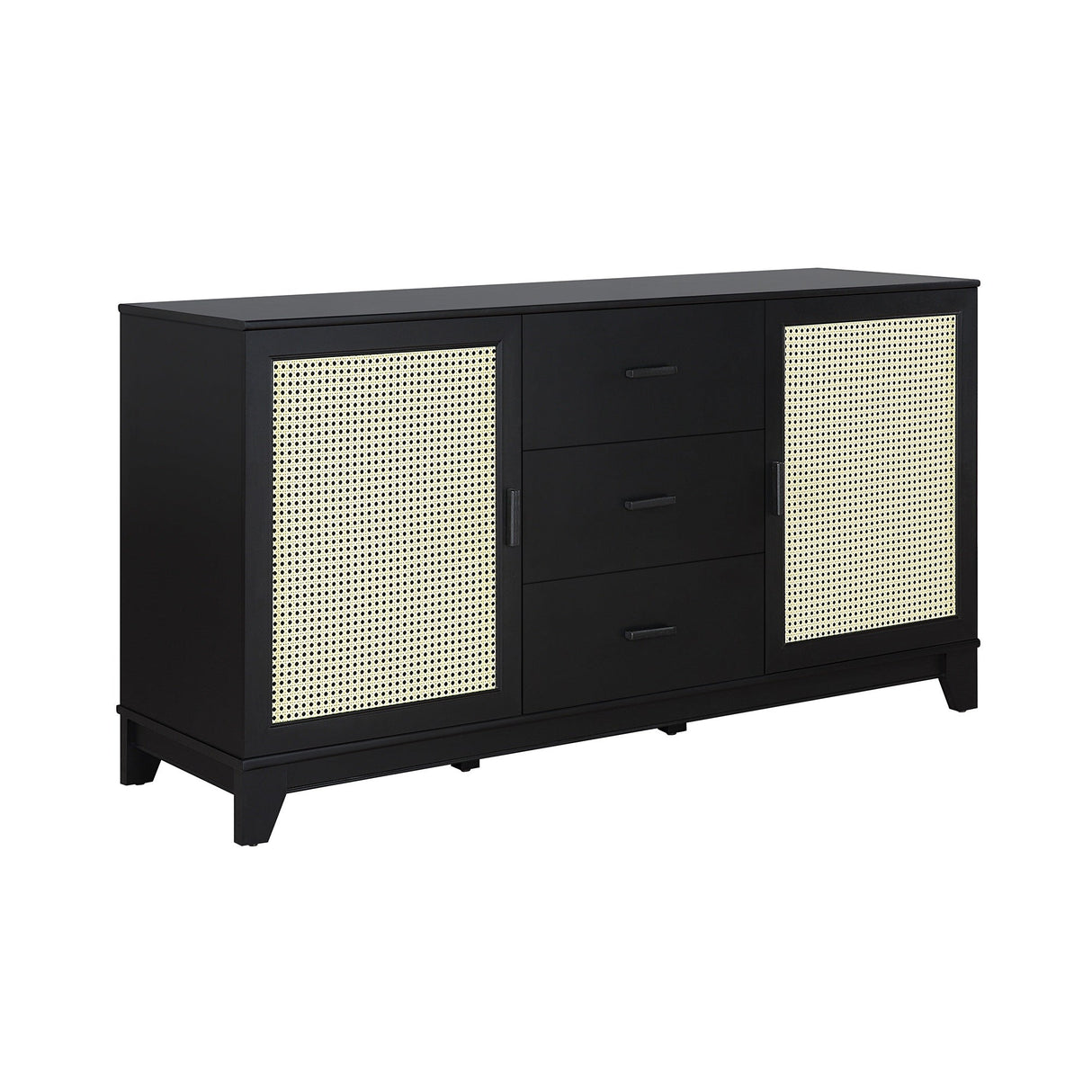 Sheridan Sideboard Cabinet in Black by Manhattan Comfort at Eve Furniture