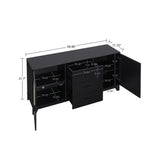 Sheridan Sideboard Cabinet in Black by Manhattan Comfort at Eve Furniture