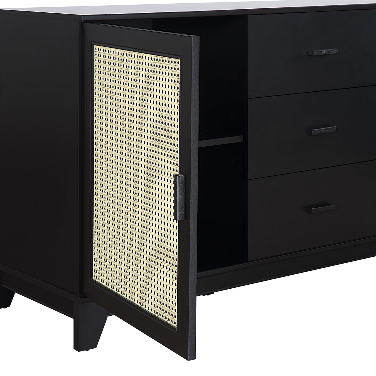 Sheridan Sideboard Cabinet in Black by Manhattan Comfort at Eve Furniture