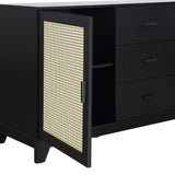 Sheridan Sideboard Cabinet in Black by Manhattan Comfort at Eve Furniture
