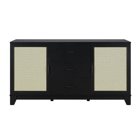 Sheridan Sideboard Cabinet in Black by Manhattan Comfort at Eve Furniture