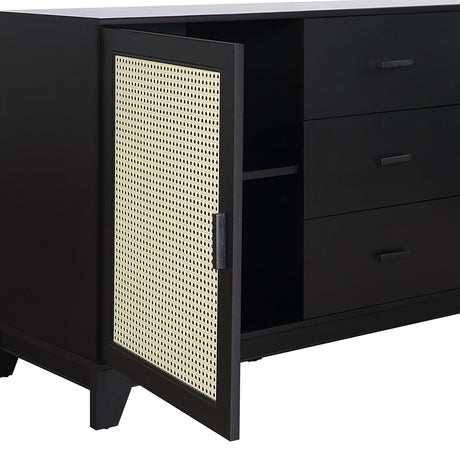 Sheridan Sideboard Cabinet in Black by Manhattan Comfort at Eve Furniture