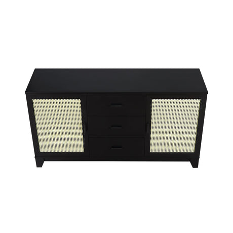 Sheridan Sideboard Cabinet in Black by Manhattan Comfort at Eve Furniture