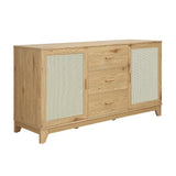Sheridan Sideboard Cabinet in Nature by Manhattan Comfort at Eve Furniture