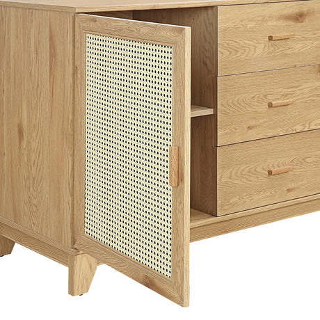 Sheridan Sideboard Cabinet in Nature by Manhattan Comfort at Eve Furniture