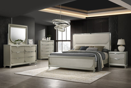 Sheridan Silver, Dark Walnut/White Queen Bed by Furniture of America at Eve Furniture