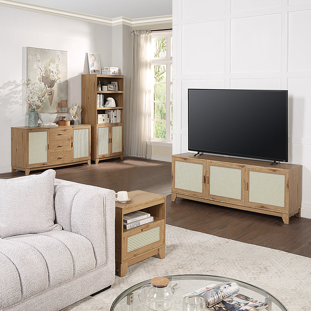 Sheridan TV Stand in Nature by Manhattan Comfort at Eve Furniture