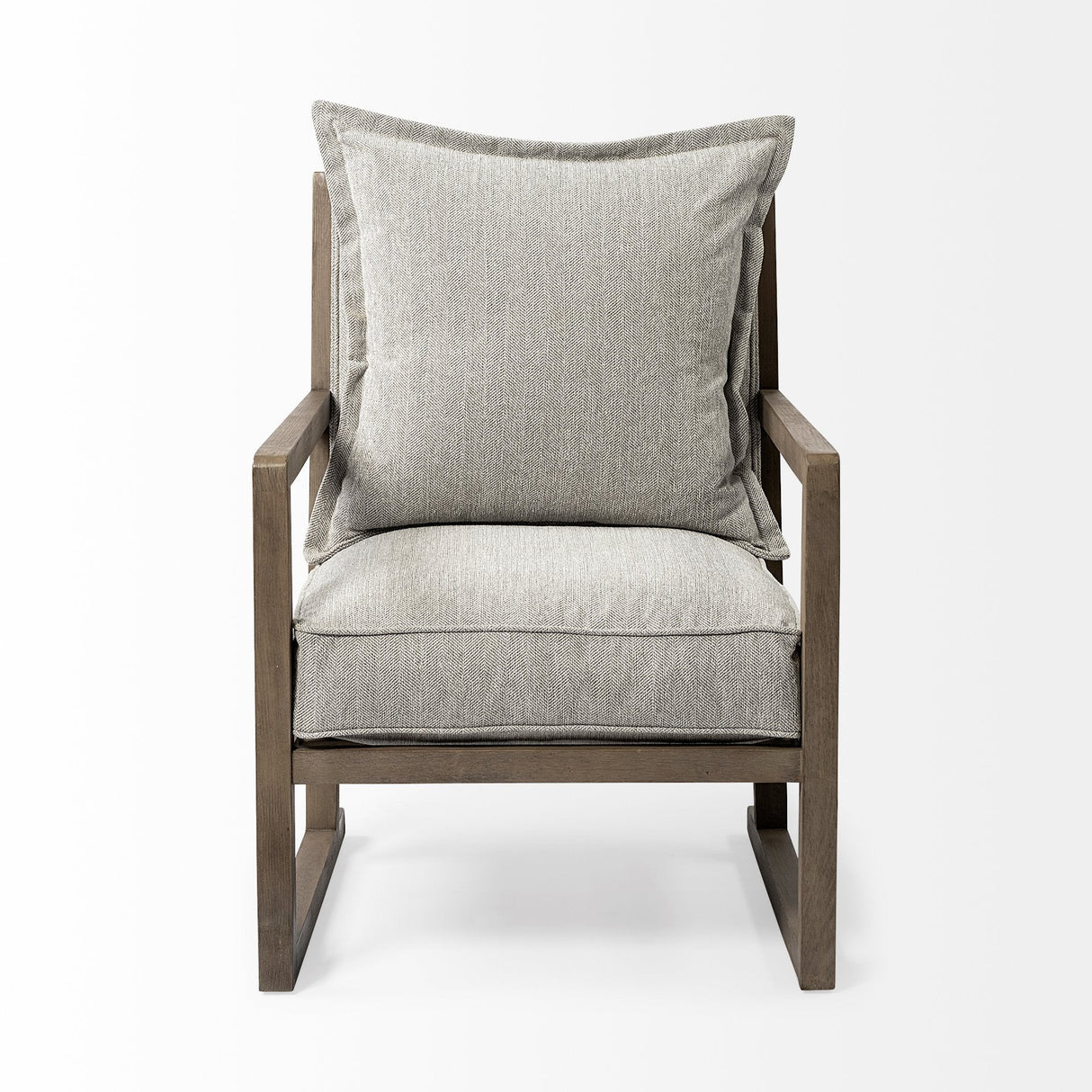 Sherlock Frost Gray Wood Frame Accent Chair by Mercana at Eve Furniture