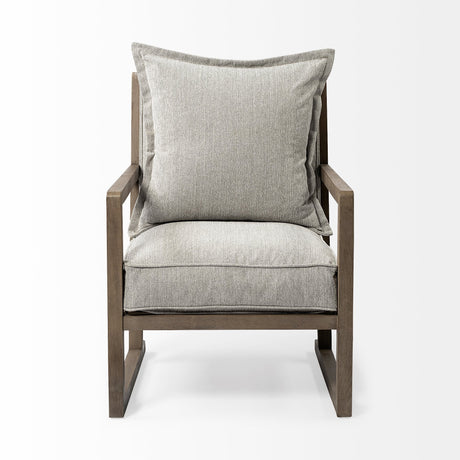 Sherlock Frost Gray Wood Frame Accent Chair by Mercana at Eve Furniture