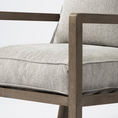 Sherlock Frost Gray Wood Frame Accent Chair by Mercana at Eve Furniture