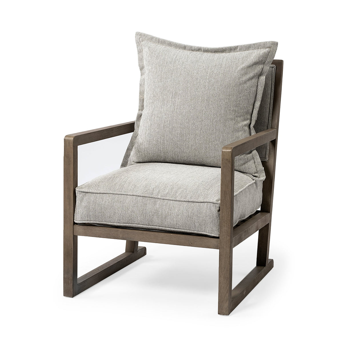 Sherlock Frost Gray Wood Frame Accent Chair by Mercana at Eve Furniture