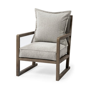 Sherlock Frost Gray Wood Frame Accent Chair by Mercana at Eve Furniture