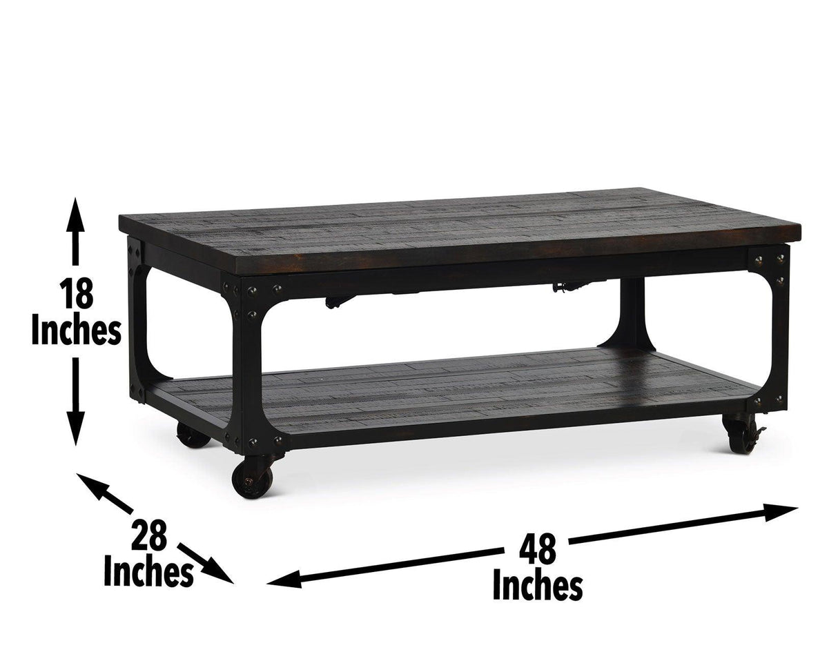 Sherlock Lift Top Cocktail Table with Casters by Steve Silver at Eve Furniture