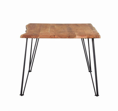 Sherman Natural Acacia and Matte Black Rectangular Dining Table by Coaster at Eve Furniture