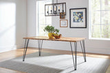 Sherman Natural Acacia and Matte Black Rectangular Dining Table by Coaster at Eve Furniture