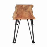 Sherman Natural Acacia/Matte Black Bench by Coaster at Eve Furniture