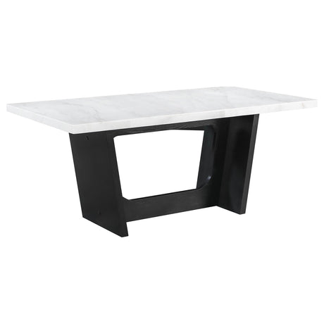 Sherry Gray 7-Piece Rectangular Marble Top Dining Table Set by Coaster at Eve Furniture