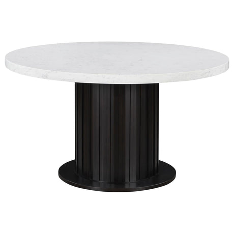 Sherry Rustic Espresso/White Round Dining Table