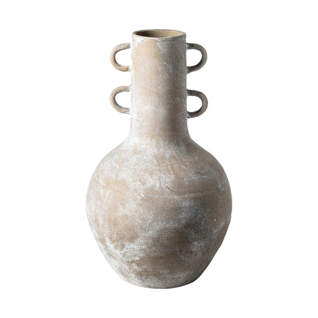 Sherry Rustic Brown Tall Neck Ceramic Vase by Mercana at Eve Furniture