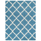 Cozy Moroccan Trellis Turquoise Shaggy Area Rug - 8X10