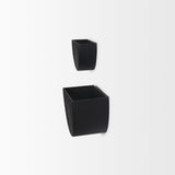 Shilo Matte Black Metal Hanging Wall Planter (Set of 2) by Mercana at Eve Furniture