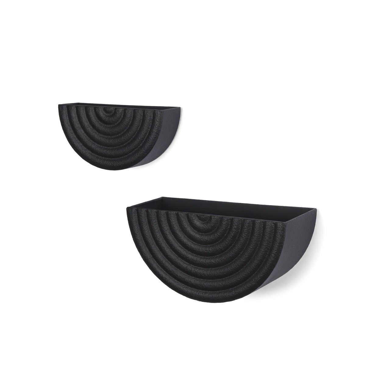Shilo Matte Black Metal Hanging Wall Planter (Set of 2) by Mercana at Eve Furniture