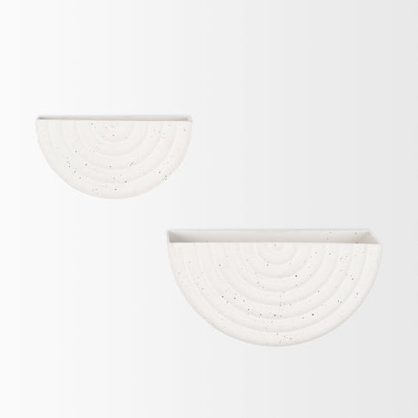 Shilo Matte White Metal Hanging Wall Planter (Set of 2) by Mercana at Eve Furniture