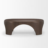 Shima Oval Dark Brown Wood w/ Arched Legs Coffee Table by Mercana at Eve Furniture