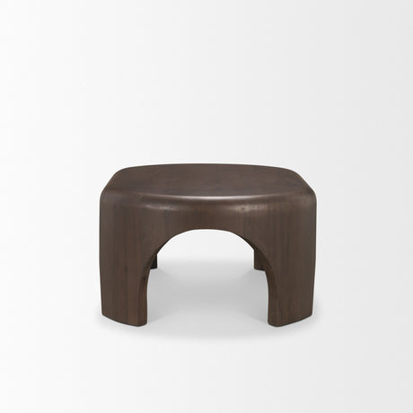 Shima Oval Dark Brown Wood w/ Arched Legs Coffee Table by Mercana at Eve Furniture