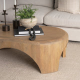 Shima Oval Light Brown Wood w/ Arched Legs Coffee Table by Mercana at Eve Furniture