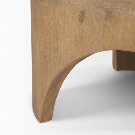 Shima Oval Light Brown Wood w/ Arched Legs Coffee Table by Mercana at Eve Furniture