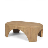 Shima Oval Light Brown Wood w/ Arched Legs Coffee Table by Mercana at Eve Furniture