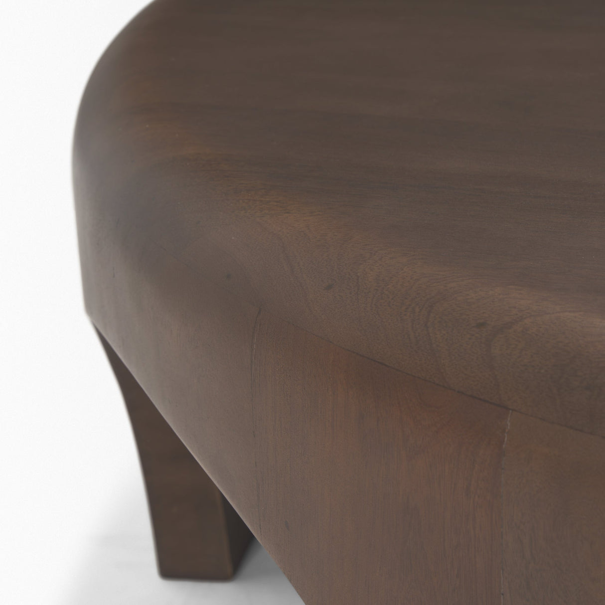 Shima Round Dark Brown Wood W/Arched Legs Coffee Table by Mercana at Eve Furniture