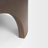 Shima Round Dark Brown Wood W/Arched Legs Coffee Table by Mercana at Eve Furniture